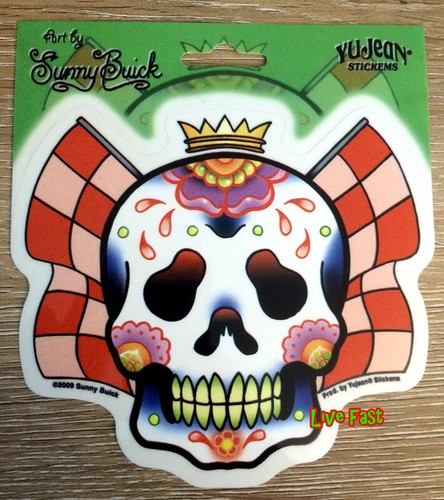 Racing skull decal sticker hot - decal,