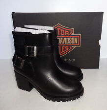 Harley Davidson Ladies New Black Womens Zip Ankle Boots Shoes RRP £165 Sizes 3-8