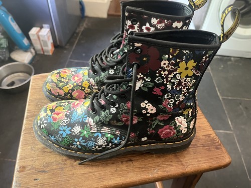 Doc martens black floral - martens,