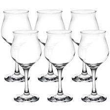 21cm Large Stemmed White Red Rose Wine Cocktail Glasses 475ml Party Glassware x6