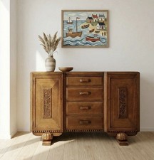 VINTAGE ANTIQUE CARVED OAK