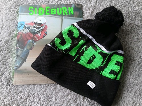 Sideburn bobble hat with
