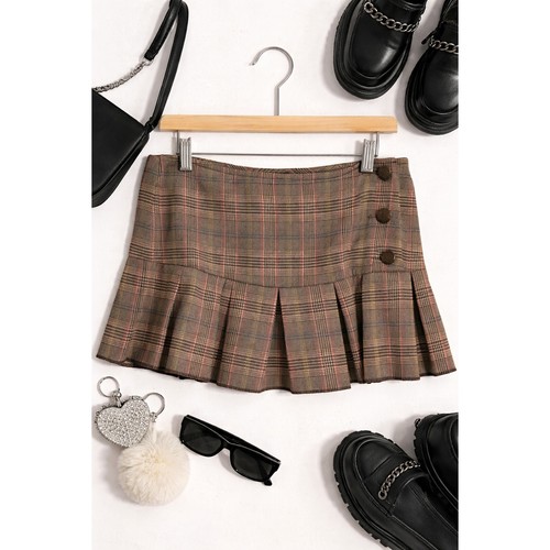 Dkny plaid micro mini skirt - plaid,