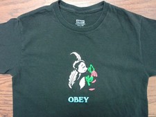 OBEY SKUNK FLOWERS Shirt Medium Girls Women's Juniors streetwear SHEPARD FAIREY