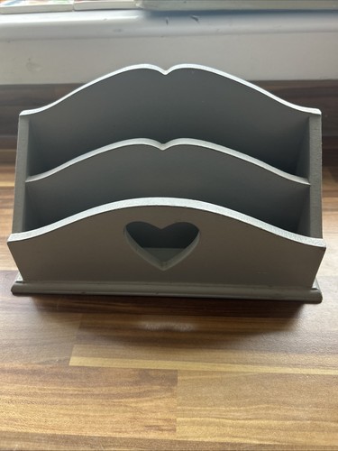 Grey wooden letter rack with - rack,