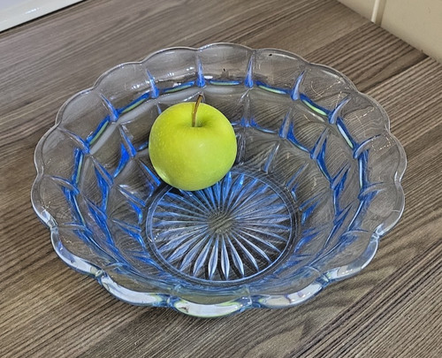 Vintage heavy blue glass - -,