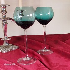 Pair of Vintage Green Wine