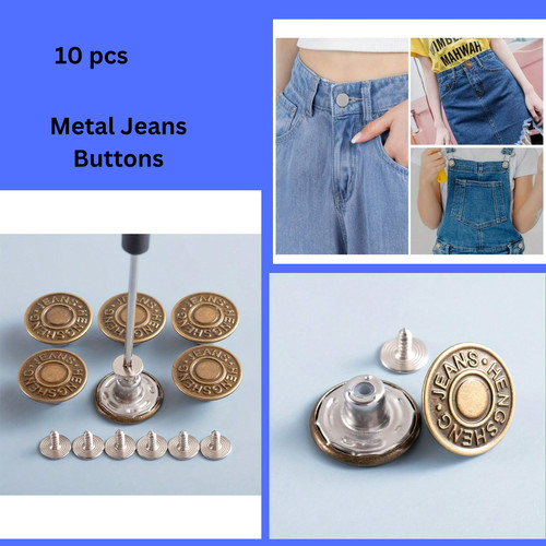Metal jeans buttons - metal,