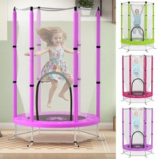 4.6FT Kids Trampoline w/ Safety Enclosure Net, for Indoor Outdoor