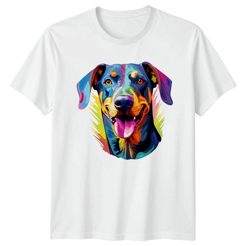 Colorful doberman dog shirt - doberman,