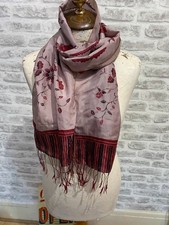 Vintage silk scarf pink red