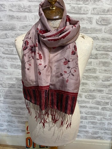 Vintage silk scarf pink - , red
