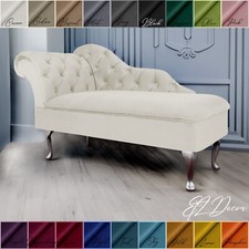 Chaise Lounge Chesterfield Sofa OffWhite Cream Accent Chair Lucian Tufted Longue