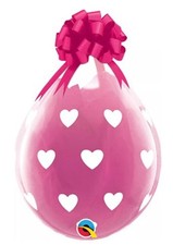QUALATEX 18 INCH ROUND BIG HEARTS LATEX STUFFING BALLOONS (25 Pk)