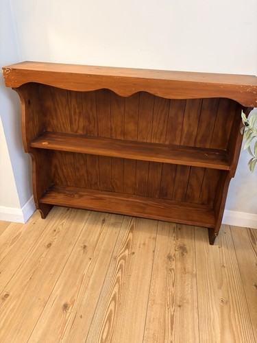 Vintage pine wall shelf plate - pine,