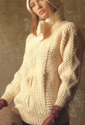 Ladies aran sweater knitting - ladies,