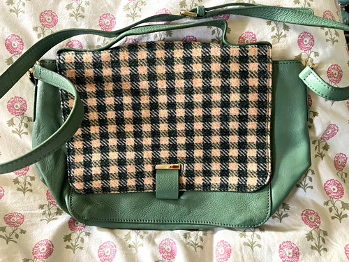 Boden leather tweed check flap - boden,