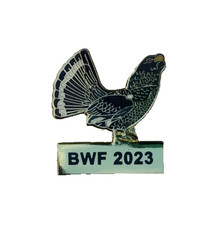 BASC WILDLIFE FUND 2023 CAPERCAILLIE BIRD ENAMEL BADGE WAGBI WILDFOWLING