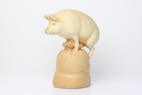 Antique german porcelain pig - porcelain,