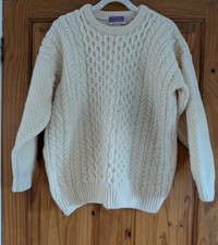 Cream Aran Style Wool Knitted