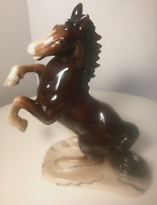 Jema Ware Holland- 'Rearing Horse' figurine- Brown glaze ceramic-Beautiful RARE