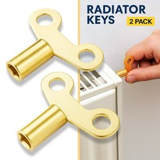 Solid Brass Radiator Bleed Key | Easy Grip, Plumbing Air Vent Valve Key Fits All