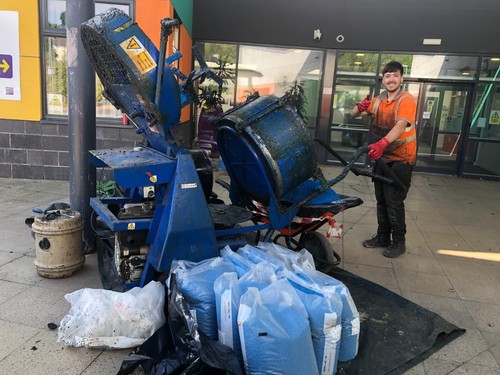 Hire forced action pan mixer - a,