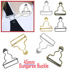 Dungaree Fasteners Clip Brace Buckles in Silver or Antique Bronze Gold