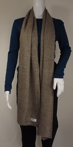 Cashmere brown scarf shawl - ,