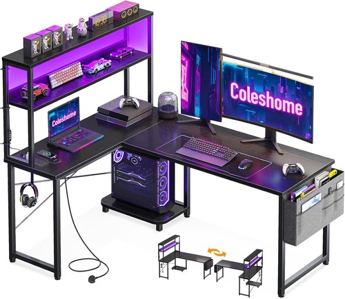 Shaped gaming desk - desk, with