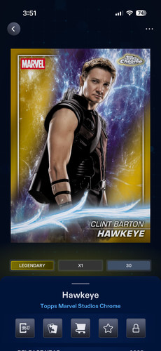 Marvel topps digital hawkeye - marvel,