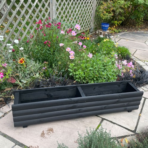 Wooden flower planter trough - planter,