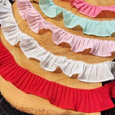 Pleated Fabric Lace Trim Ruffled Lace Trimming Sewing Ribbon Scrunchie DIY Dolls