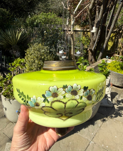 Antique large lime - green, hand