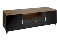 Eclipse Black Gloss & Walnut TV Unit – Large Modern Stand Cabinet