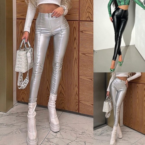 Women faux leather zip high - women,