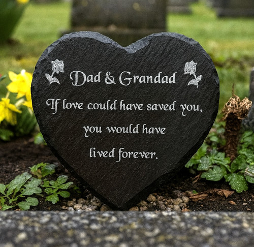 Dad grandad slate heart - dad,