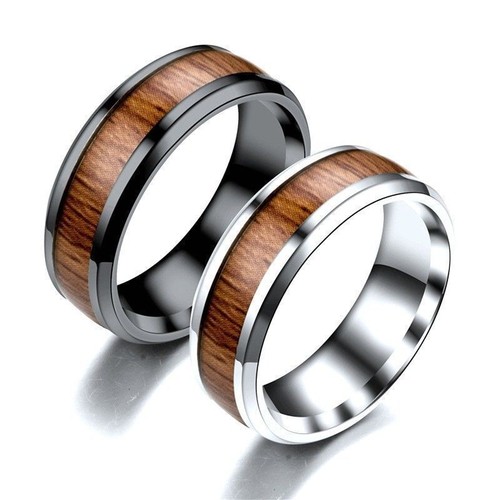 Mens tungsten ring koa - tungsten, wood