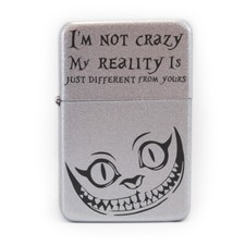 BRAND NEW -  DESIGNED BRUSHED STYLED CIGARETTE PETROL LIGHTER - I'm Not Crazy