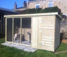 Wooden 10x4 Dog Kennel and Run