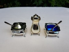 Vintage 1950s Grenadier Silver Plated Cruet Set, Very Good Condition 