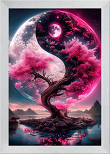 Cherry Blossom Yin Yang Framed