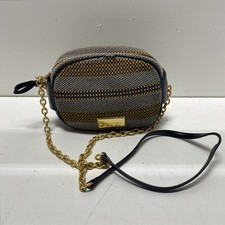 Bimba Y Lola Gray Striped Fabric Crossbody