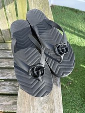 GUCCI Chevron GG Black Thong