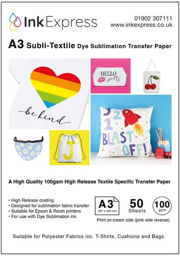 100gsm subli textile - a3, high