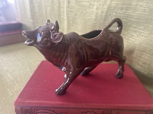 Vintage brown cow milk - brown, jug