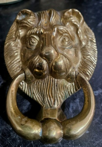 Brass lion head - lion's, knocker