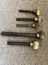 old  Reclaimed 5x Tilt Top Table Bolts Victorian Brass
