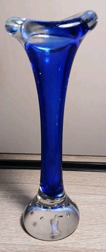 Blue swedish art glass - glass, bone