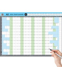 2026 Wall Planner A1 /A2 Full Year Calendar Home Office Work JAN - DEC